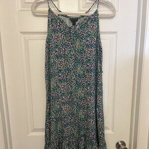 Banana Republic Women’s Halter Maxi Dress Clover Green Multi Color Floral- Sz S